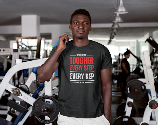 Athletic Tri-Blend Tee - Stronger Every Rep, Tougher Every Step